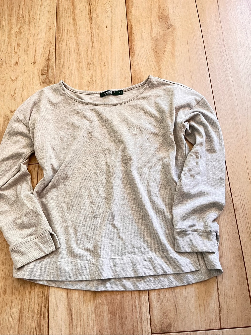 Ralph Lauren Light Heather Gray Long Sleeve Boatneck Tee